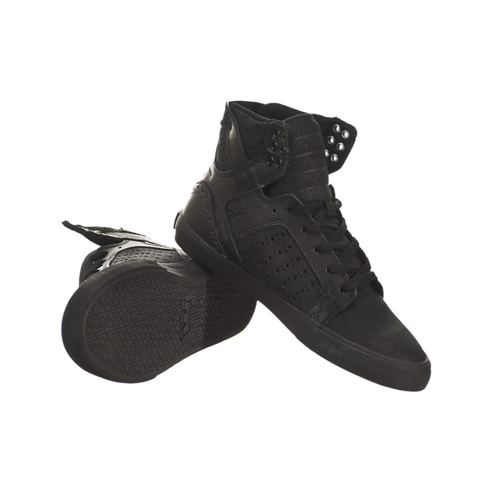 Baskets Montantes Supra SkyTop Noir Black/Brogue-Black Femme | UZV-23668084